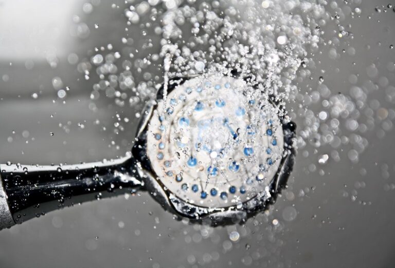 filtered water for showering from a clean shower head